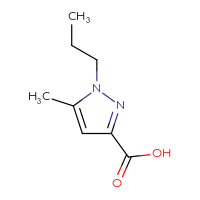 Chemical structure of 5-methyl-1-propyl-1H-pyrazole-3-carboxylic acid - CSSB00000090002