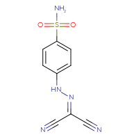Chemical structure of 1-cyano-N-(4-sulfamoylphenyl)methanecarbohydrazonoyl cyanide - CSSB00020585879