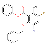 Chemical structure of phenyl 3-amino-2-(benzyloxy)-5-fluoro-6-methylbenzoate - CSSB00016993433