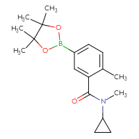 Chemical structure of N-cyclopropyl-N,2-dimethyl-5-(4,4,5,5-tetramethyl-1,3,2-dioxaborolan-2-yl)benzamide - CSSB02522226719