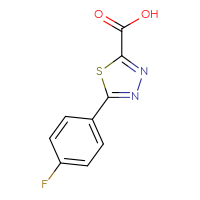Chemical structure of 5-(4-fluorophenyl)-1,3,4-thiadiazole-2-carboxylic acid - CSSB00010134214