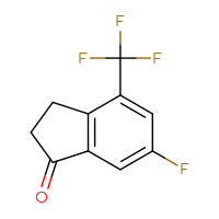 Chemical structure of 6-fluoro-4-(trifluoromethyl)-2,3-dihydro-1H-inden-1-one - CSSB00010133487