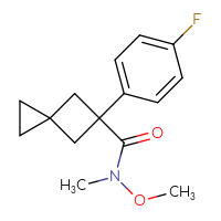 Chemical structure of 5-(4-fluorophenyl)-N-methoxy-N-methylspiro[2.3]hexane-5-carboxamide - CSSB07054143289