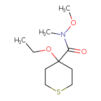 Chemical structure of 4-ethoxy-N-methoxy-N-methylthiane-4-carboxamide - CSSB02271960577