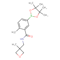 Chemical structure of 2-methyl-N-[(3-methyloxetan-3-yl)methyl]-5-(4,4,5,5-tetramethyl-1,3,2-dioxaborolan-2-yl)benzamide - CSSB02533515528