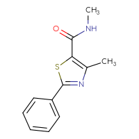 Chemical structure of N,4-dimethyl-2-phenyl-1,3-thiazole-5-carboxamide - CSSB00000005470