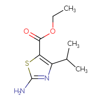 Chemical structure of ethyl 2-amino-4-(propan-2-yl)-1,3-thiazole-5-carboxylate - CSSB00000693415