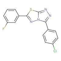 Chemical structure of 3-(4-chlorophenyl)-6-(3-fluorophenyl)-[1,2,4]triazolo[3,4-b][1,3,4]thiadiazole - CSSB00121637185