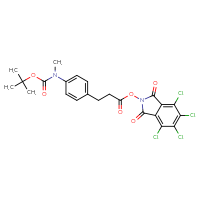 Chemical structure of 4,5,6,7-tetrachloro-1,3-dioxo-2,3-dihydro-1H-isoindol-2-yl 3-(4-{[(tert-butoxy)carbonyl](methyl)amino}phenyl)propanoate - CSSB20271388022