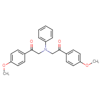 Chemical structure of 1-(4-methoxyphenyl)-2-{[2-(4-methoxyphenyl)-2-oxoethyl](phenyl)amino}ethan-1-one - CSSB00102577113