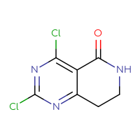 Chemical structure of 2,4-dichloro-5H,6H,7H,8H-pyrido[4,3-d]pyrimidin-5-one - CSSB00010726355