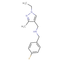 Chemical structure of [(1-ethyl-3-methyl-1H-pyrazol-4-yl)methyl][(4-fluorophenyl)methyl]amine - CSSB00015197867