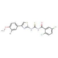 Chemical structure of 3-[4-(3-bromo-4-methoxyphenyl)-1,3-thiazol-2-yl]-1-(2,5-dichlorobenzoyl)thiourea - CSSB00121714778