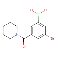 Chemical structure of [3-bromo-5-(piperidine-1-carbonyl)phenyl]boronic acid - CSSB00020834527