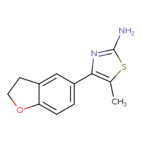Chemical structure of 4-(2,3-dihydro-1-benzofuran-5-yl)-5-methyl-1,3-thiazol-2-amine - CSSB00000320262