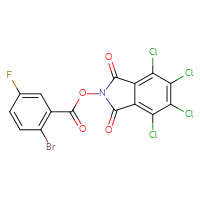 Chemical structure of 4,5,6,7-tetrachloro-1,3-dioxo-2,3-dihydro-1H-isoindol-2-yl 2-bromo-5-fluorobenzoate - CSSB20269635618
