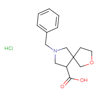 Chemical structure of 7-benzyl-2-oxa-7-azaspiro[4.4]nonane-9-carboxylic acid hydrochloride - CSSB00025775736