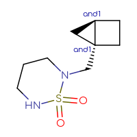 Chemical structure of rac-2-{[(1R,4R)-bicyclo[2.1.0]pentan-1-yl]methyl}-1λ⁶,2,6-thiadiazinane-1,1-dione - CSMB20980906458