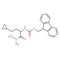 Chemical structure of (9H-fluoren-9-yl)methyl N-[3-cyclopropyl-1-(dimethylcarbamoyl)propyl]carbamate - CSSB21043412453