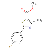 Chemical structure of methyl 2-(4-fluorophenyl)-4-methyl-1,3-thiazole-5-carboxylate - CSSB00000270322