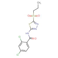 Chemical structure of 2,4-dichloro-N-[5-(propane-1-sulfonyl)-1,3,4-thiadiazol-2-yl]benzamide - CSSB00121608427