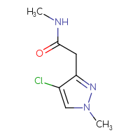 Chemical structure of 2-(4-chloro-1-methyl-1H-pyrazol-3-yl)-N-methylacetamide - CSSB02283619982
