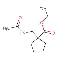 Chemical structure of ethyl 1-(acetamidomethyl)cyclopentane-1-carboxylate - CSSB01991951263