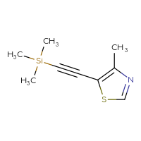 Chemical structure of 4-methyl-5-[2-(trimethylsilyl)ethynyl]-1,3-thiazole - CSSB03550133180