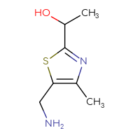 Chemical structure of 1-[5-(aminomethyl)-4-methyl-1,3-thiazol-2-yl]ethan-1-ol - CSSB00102759440
