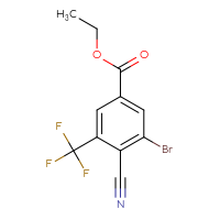 Chemical structure of ethyl 3-bromo-4-cyano-5-(trifluoromethyl)benzoate - CSSB00137353294