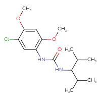Chemical structure of 1-(5-chloro-2,4-dimethoxyphenyl)-3-(2,4-dimethylpentan-3-yl)urea - CSSB02115495884