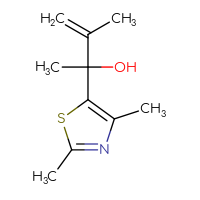 Chemical structure of 2-(2,4-dimethyl-1,3-thiazol-5-yl)-3-methylbut-3-en-2-ol - CSSB02516926112