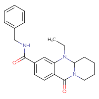 Chemical structure of N-benzyl-5-ethyl-11-oxo-5H,5aH,6H,7H,8H,9H,11H-pyrido[2,1-b]quinazoline-3-carboxamide - CSSB00025698662