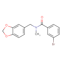 Chemical structure of N-[(2H-1,3-benzodioxol-5-yl)methyl]-3-bromo-N-methylbenzamide - CSSB00105534931