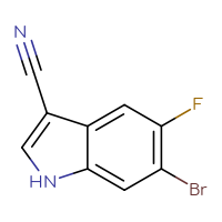 Chemical structure of 6-bromo-5-fluoro-1H-indole-3-carbonitrile - CSSB00010235613