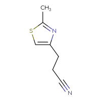 Chemical structure of 3-(2-methyl-1,3-thiazol-4-yl)propanenitrile - CSSB00012371484