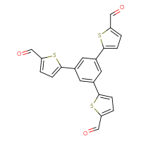 Chemical structure of 5-[3,5-bis(5-formylthiophen-2-yl)phenyl]thiophene-2-carbaldehyde - CSSB06359885678
