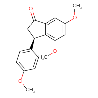 Chemical structure of (3R)-4,6-dimethoxy-3-(4-methoxyphenyl)-2,3-dihydro-1H-inden-1-one - CSSB06741697723