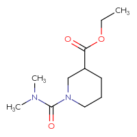 Chemical structure of ethyl 1-(dimethylcarbamoyl)piperidine-3-carboxylate - CSSB00000240541