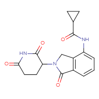 Chemical structure of N-[2-(2,6-dioxopiperidin-3-yl)-1-oxo-2,3-dihydro-1H-isoindol-4-yl]cyclopropanecarboxamide - CSSB01054498690