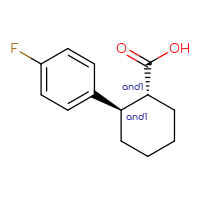 Chemical structure of rac-(1R,2R)-2-(4-fluorophenyl)cyclohexane-1-carboxylic acid - CSSB00024486294
