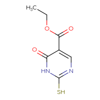 Chemical structure of ethyl 6-oxo-2-sulfanyl-1,6-dihydropyrimidine-5-carboxylate - CSSB00000008047