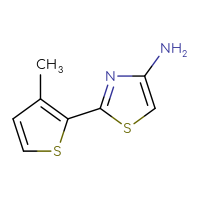 Chemical structure of 2-(3-methylthiophen-2-yl)-1,3-thiazol-4-amine - CSSB00015626408