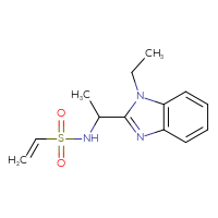 Chemical structure of N-[1-(1-ethyl-1H-1,3-benzodiazol-2-yl)ethyl]ethene-1-sulfonamide - CSSB21332051062