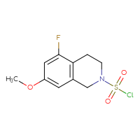 Chemical structure of 5-fluoro-7-methoxy-1,2,3,4-tetrahydroisoquinoline-2-sulfonyl chloride - CSSB21224765493