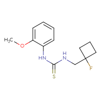 Chemical structure of 3-[(1-fluorocyclobutyl)methyl]-1-(2-methoxyphenyl)thiourea - CSSB01039331020