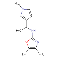 Chemical structure of 4,5-dimethyl-N-[1-(1-methyl-1H-pyrrol-3-yl)ethyl]-1,3-oxazol-2-amine - CSSB21495889860