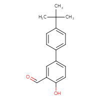 Chemical structure of 4'-tert-butyl-4-hydroxy-[1,1'-biphenyl]-3-carbaldehyde - CSSB00016253743