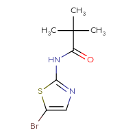 Chemical structure of N-(5-bromo-1,3-thiazol-2-yl)-2,2-dimethylpropanamide - CSSB00000197857