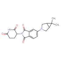 Chemical structure of 5-{6,6-dimethyl-3-azabicyclo[3.1.0]hexan-3-yl}-2-(2,6-dioxopiperidin-3-yl)-2,3-dihydro-1H-isoindole-1,3-dione - CSSB21531615297
